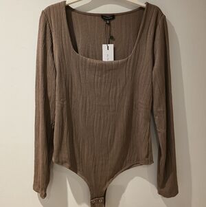 Taupe Long Sleeve Bodysuit